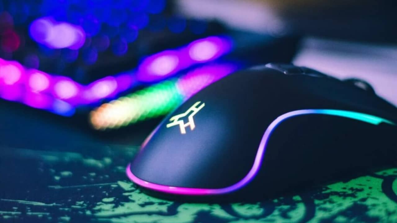 image of an illuminated RGB gaming mouse