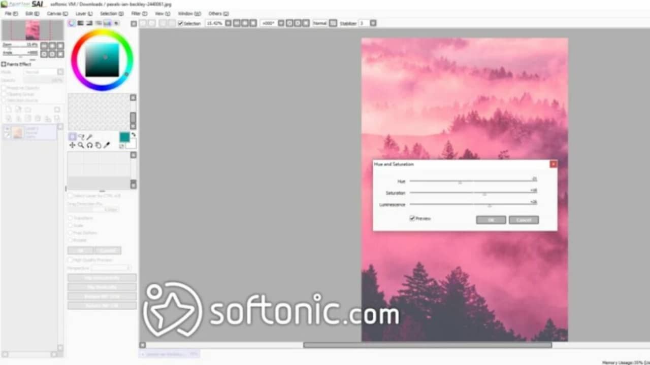 image of the UI for the Paint Tool SAI review