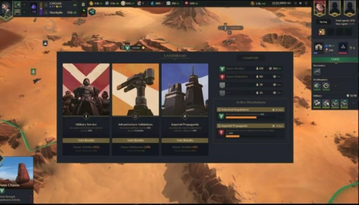 Dune: Spice Wars politics