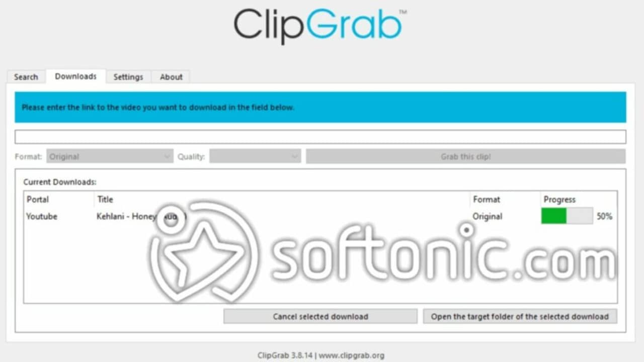 image of ClipGrab interface