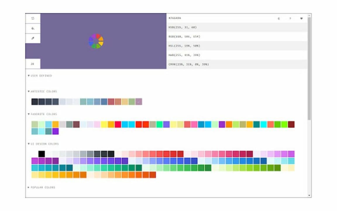 This Color Picker by Yubi extension lets you inspect colors anywhere in your browser