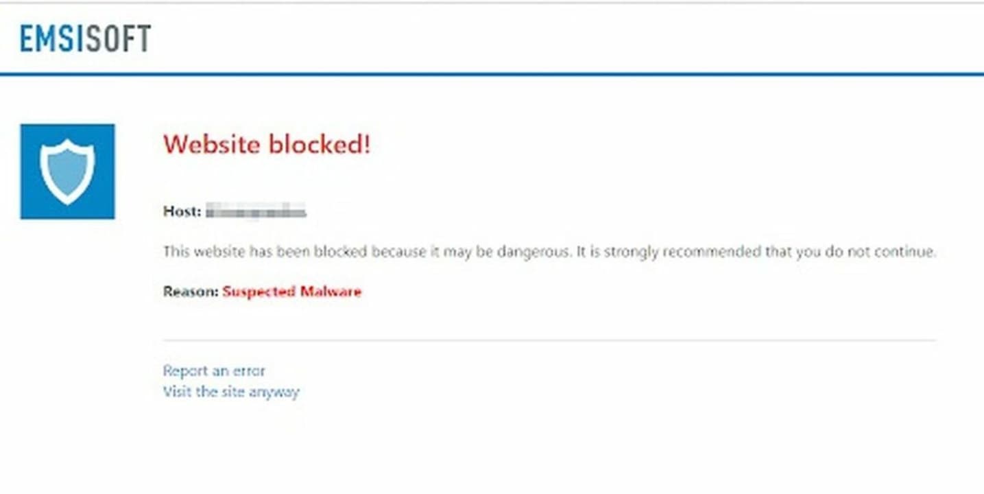 Websites blocked page