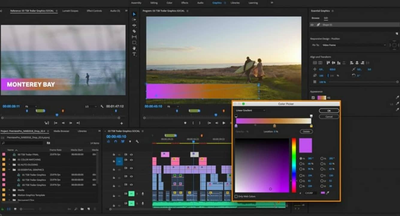 Trim unwanted footage and add eye catching effects and transitions in your fine cut