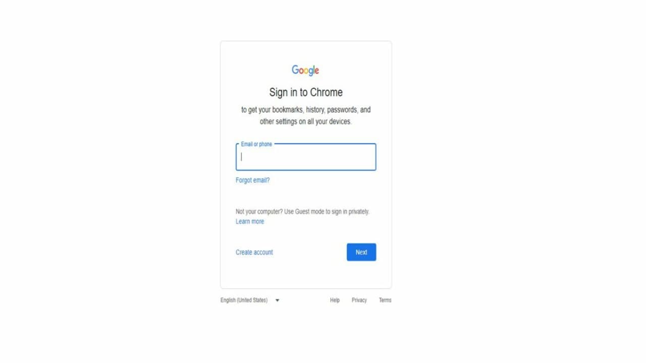 Login to Chrome to access anywhere