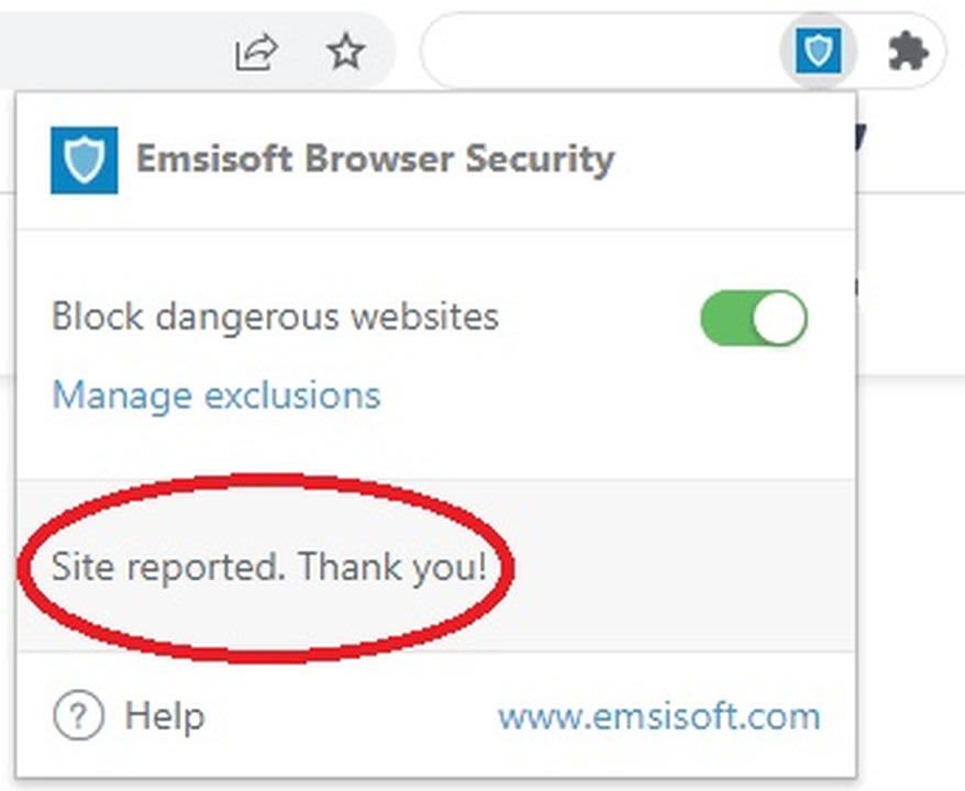 Report a dangerous site