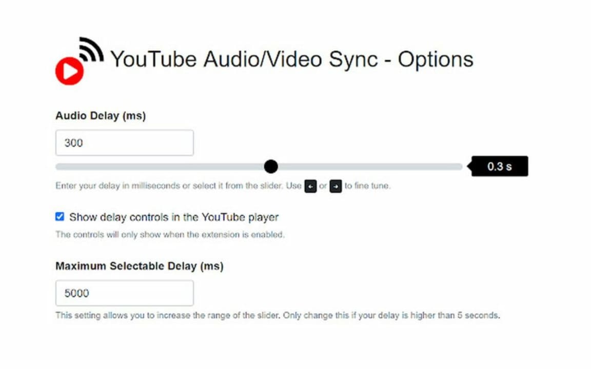 YT Audio Video Synch extension