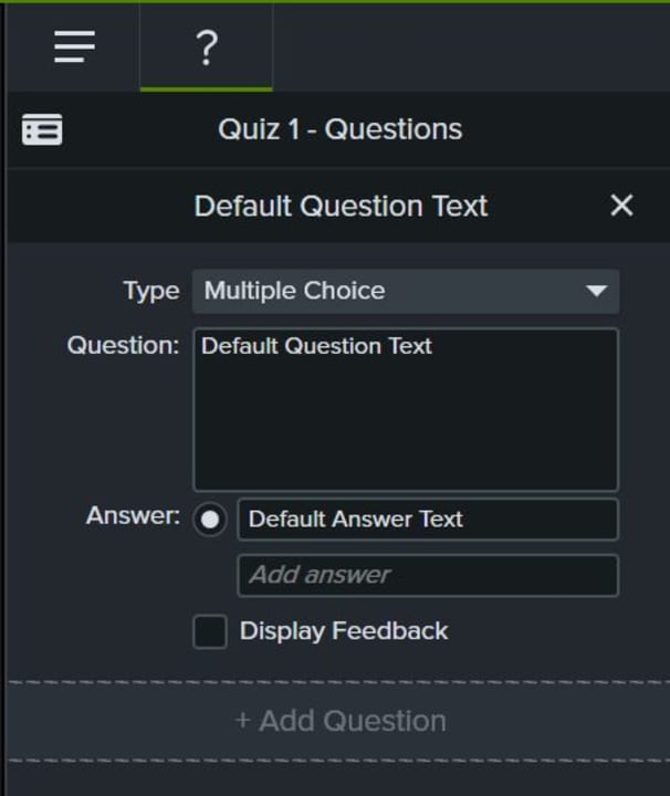 Create video quizzes with Camtasia