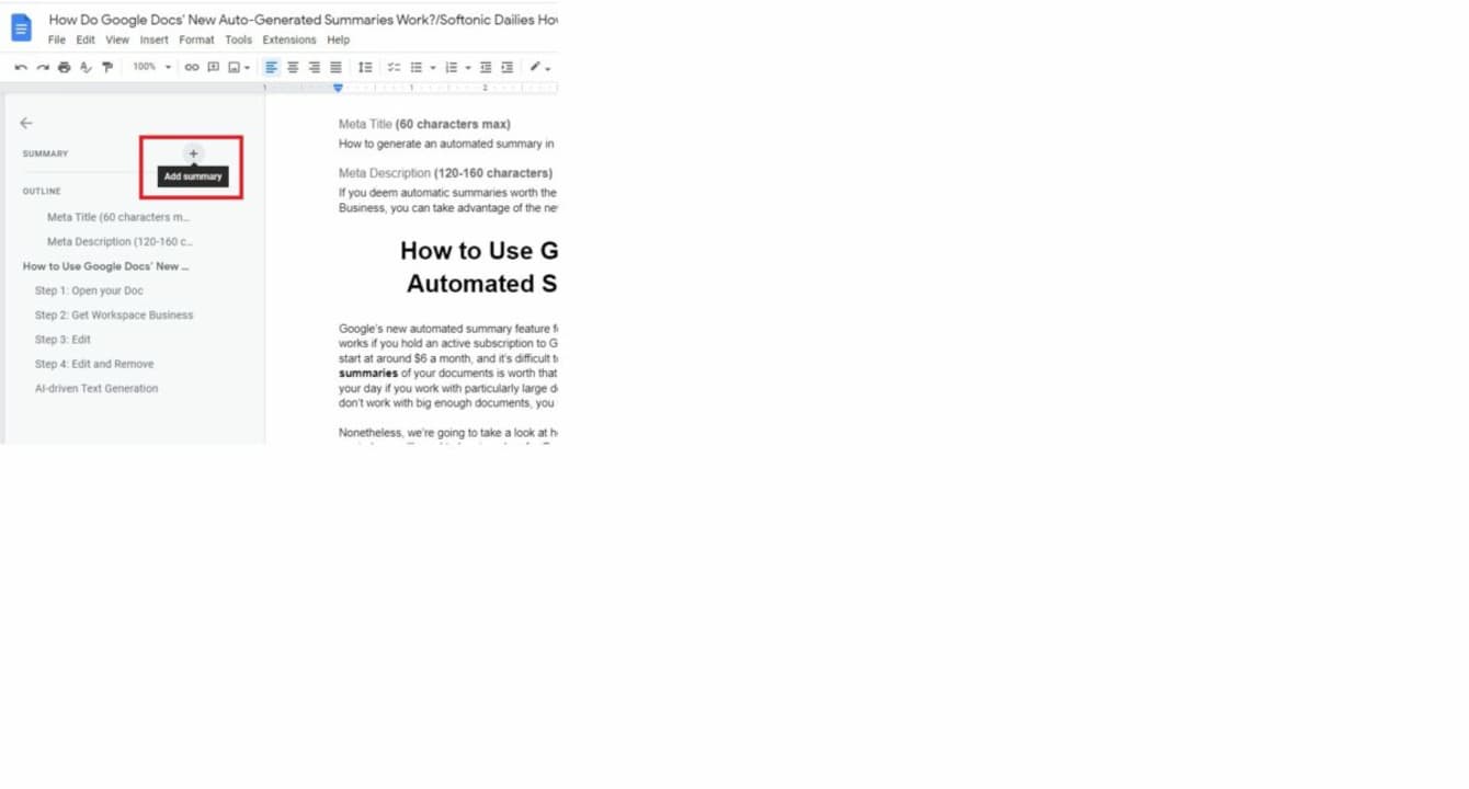 How to Use Google Docs’ New Automated Summary Feature 1