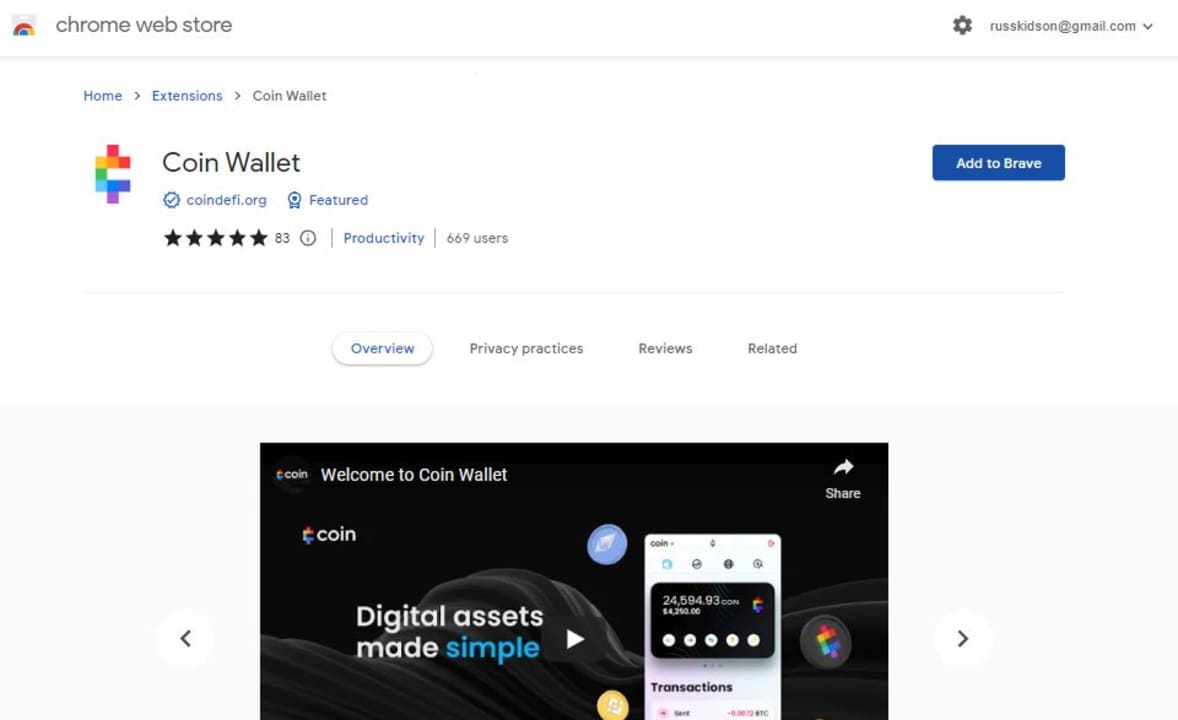 How to use the Coin Wallet Google Chrome extension
