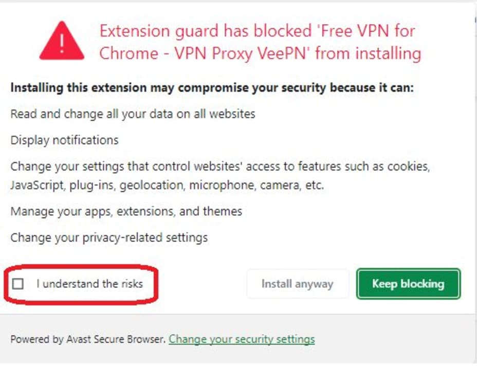 How to use the Free VPN for Chrome extension