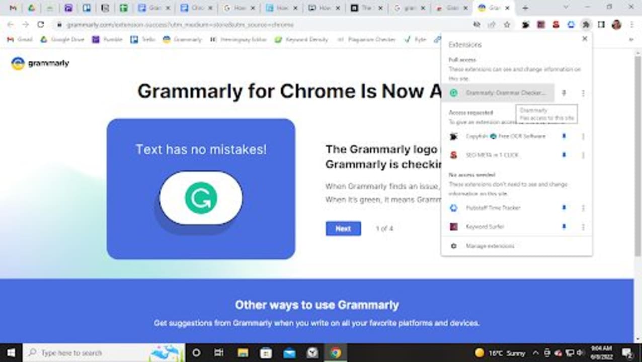 free grammarly for chrome