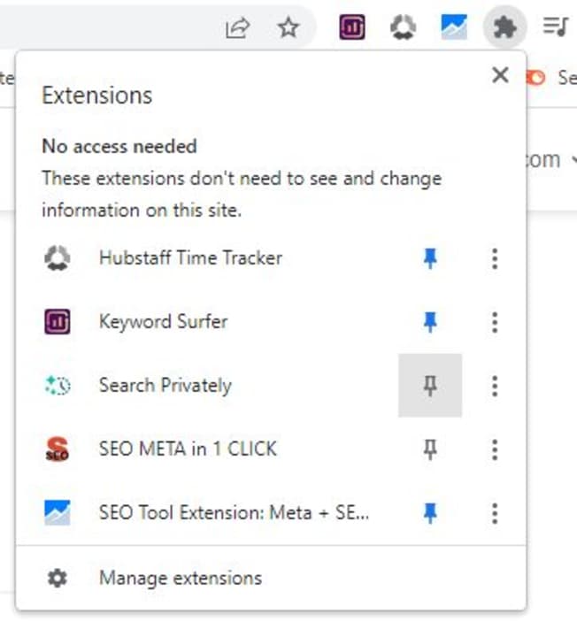 Search Privately Chrome extension