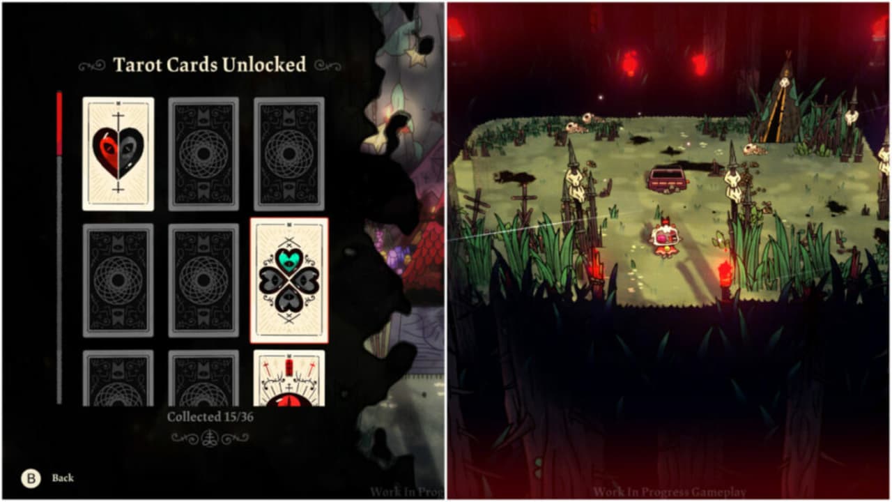 image of combat and Tarot Cards in Cult of the Lamb