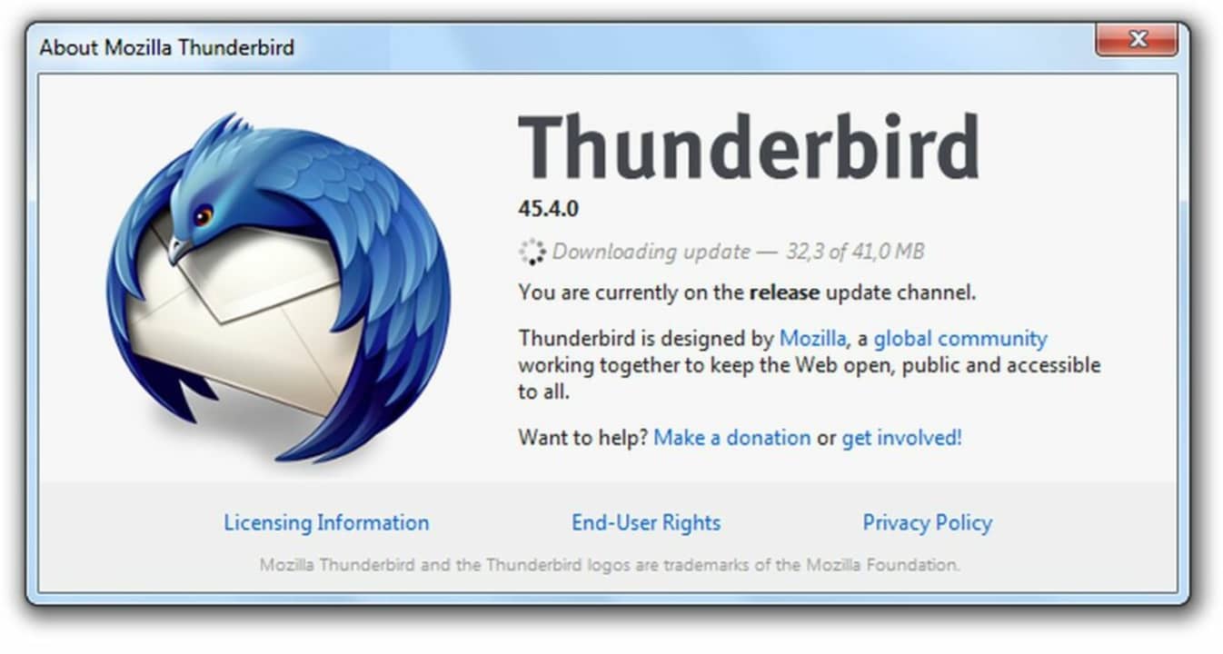 Begin by downloading the latest edition of Thunderbird to install