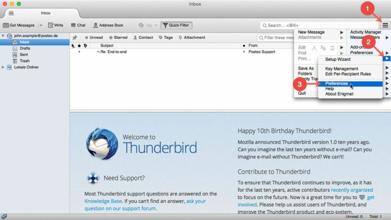 Thunderbird allows you to attach your public key to every message and sign them automatically