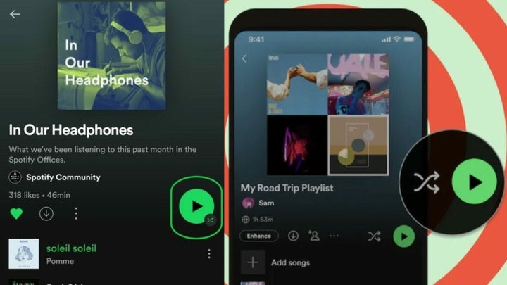 Spotify adds separate Shuffle and Play buttons at a Premium cost