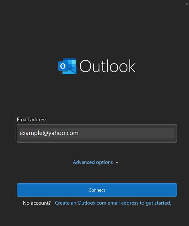 Log in to Outlook with your Microsoft Account.