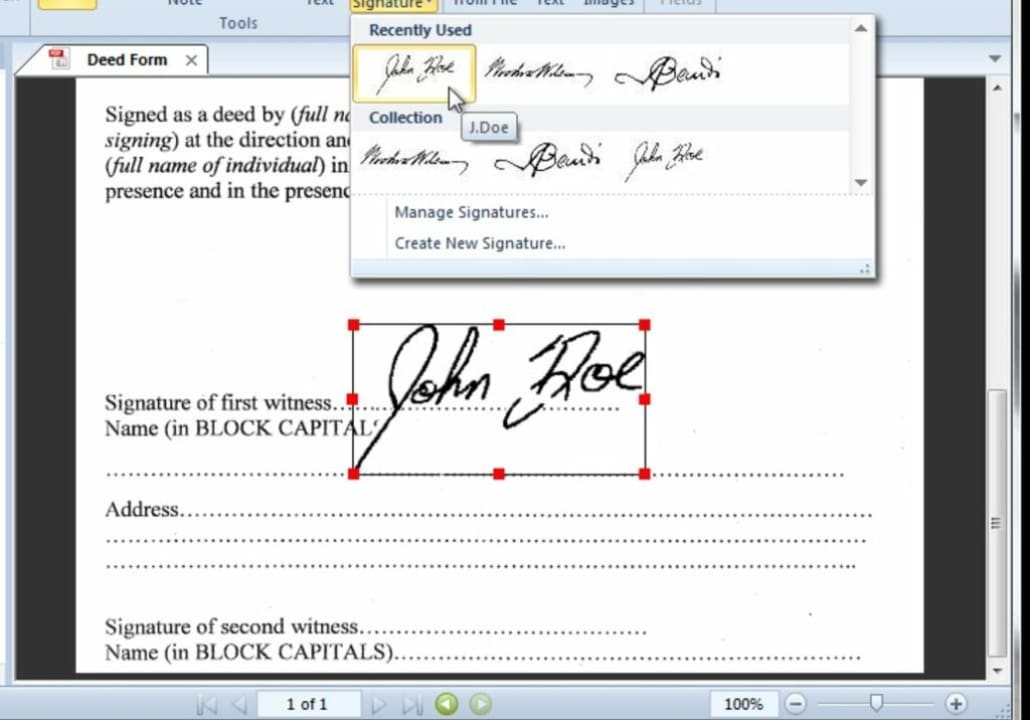 Quickly sign digital documents with saved signature profiles in Nitro.