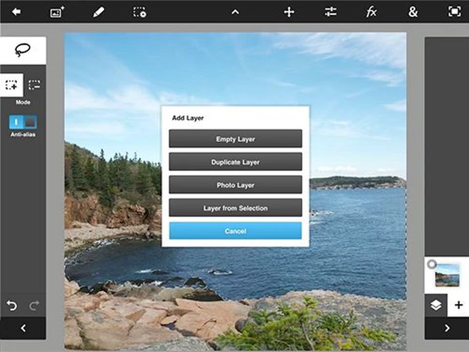 Begin your next project in Photoshop Touch by importing a new image layer