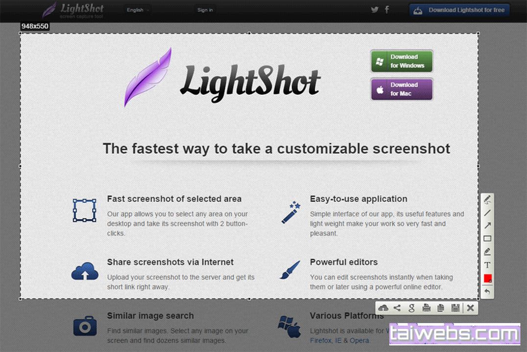 Lightshot is easy-to-use and lets you begin taking and sharing your screenshots immediately after installing the software
