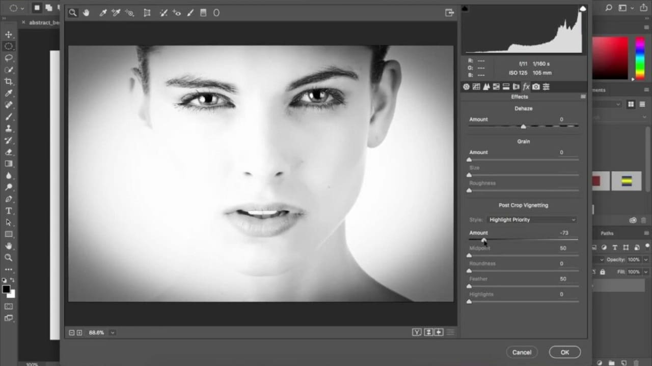 Refine the texture overlay by adjusting the opacity and creating a Layer Mask in Photoshop.
