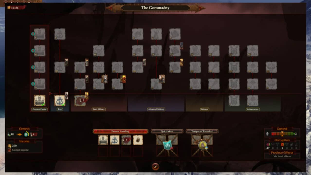 image of settlement structure UI in Total War: Warhammer III Champions of Chaos DLC