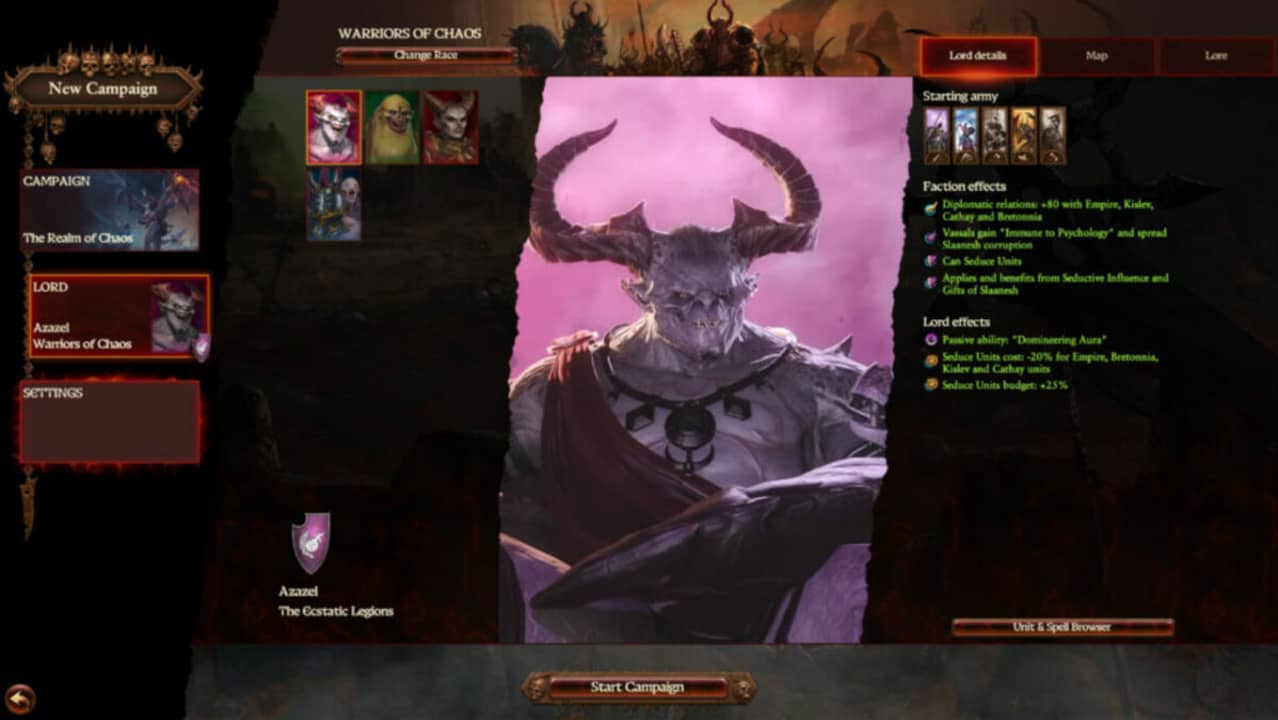 image of Azazel in Total War: Warhammer III Champions of Chaos DLC