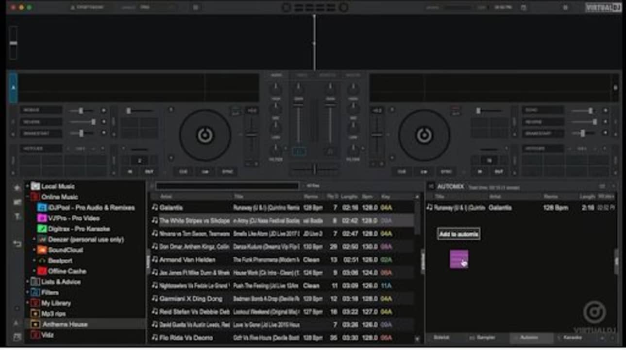 How to make a playlist and automix in Virtual DJ