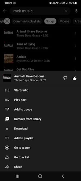 YouTube Music to customize filters