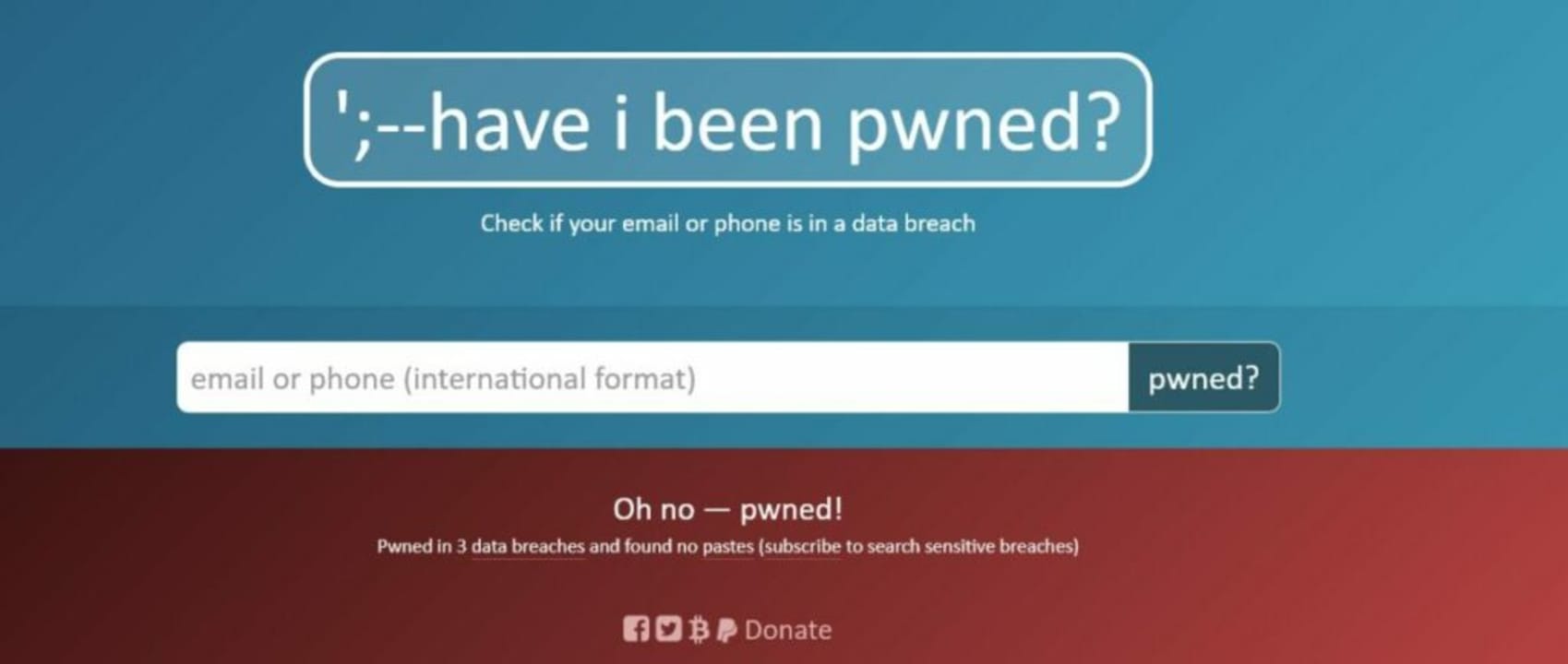 have I been pwned data checks