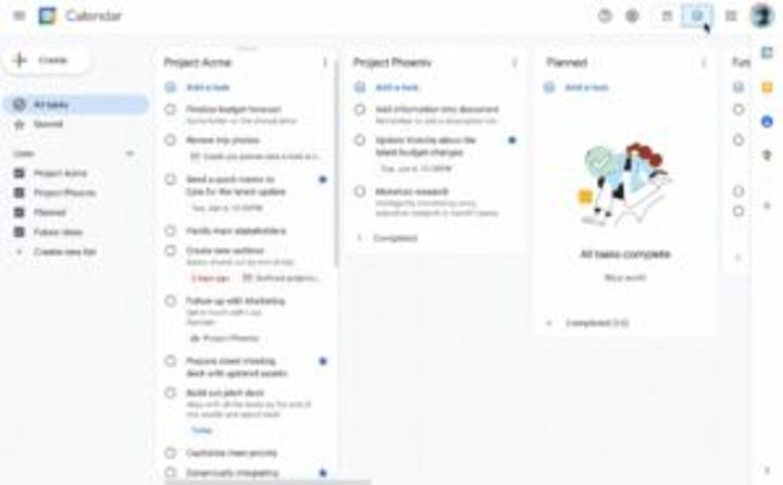 Google Tasks carves out a space in the web version of Google Calendar
